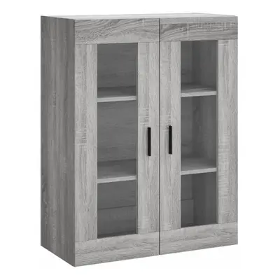 (grey sonoma) vidaXL Wall Mounted Cabinet Cupboard Side Cabinet Smoked Oak Engineered Wood