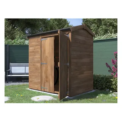 Dunster House Wooden Garden Shed 1.8m x 1.2m Outdoor Storage Building Overlord with Apex Roof