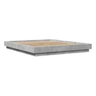 (concrete grey, x cm) vidaXL Bed Frame and LED Lights Bed Base Mattress Foundation Engineered Wo