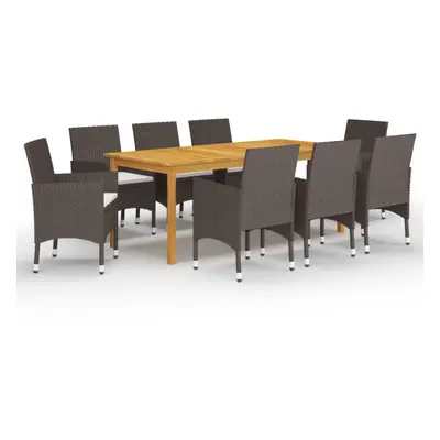 (brown, cm table length/ piece) vidaXL Garden Dining Set with Cushions Black|Brown Multi Sizes 3