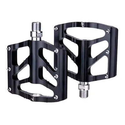 (Black) Mountain Bicycle Pedals High Strength Aluminum Alloy Wide Non-slip