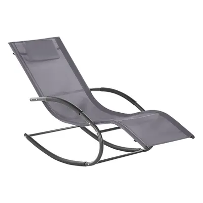 Sun Lounger Metal Grey CARANO II