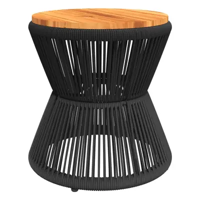 vidaXL Coffee Table with Wire Base End Table Tea Table Black Solid Wood Acacia