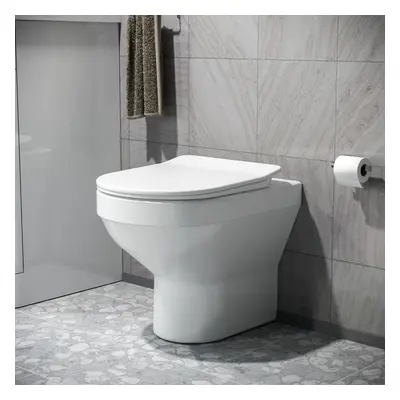 Nes Home Modern Stylish Bathroom Back to Wall Toilet with Soft Close Seat White