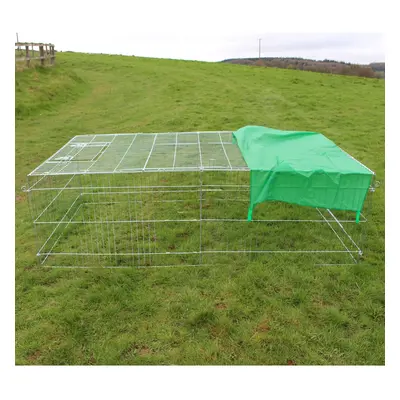 XXL Metal Run for small animal includes a sunshade for pet protection