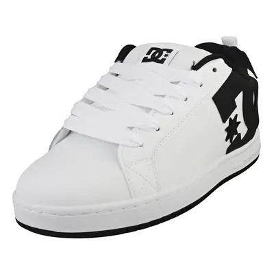 (10) DC Shoes Court Graffik Mens Skate Trainers in White Black