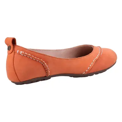 (Orange, (Adults')) Hush Puppies Janessa Leather Women's Coral Flats