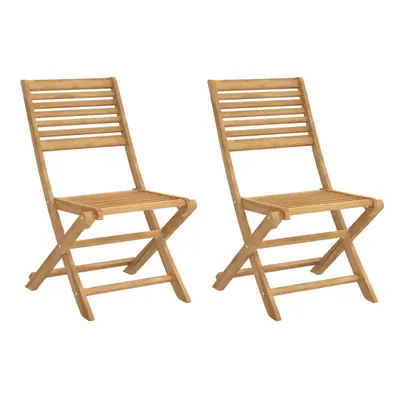 vidaXL Folding Garden Chairs Outdoor Dining Chair pcs Solid Wood Acacia