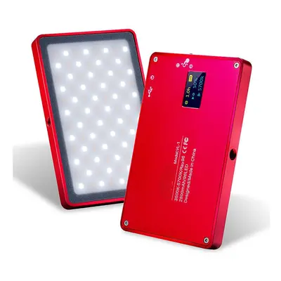 (Red) Rechargeable LEDs 3500k-5700k Magnetic Video Light with Filter Display Screen