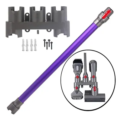 Purple Rod Wand Tube Pipe for Dyson V10 SV12 Vacuum + Wall Mount Tool Holder Rack