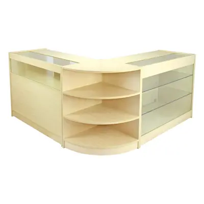 Retail Counter Maple Shop Display Storage Cabinets Lockable Showcase Aquarius