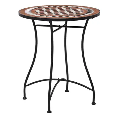 vidaXL Mosaic Bistro Table Brown cm Ceramic Outdoor Garden Balcony Patio