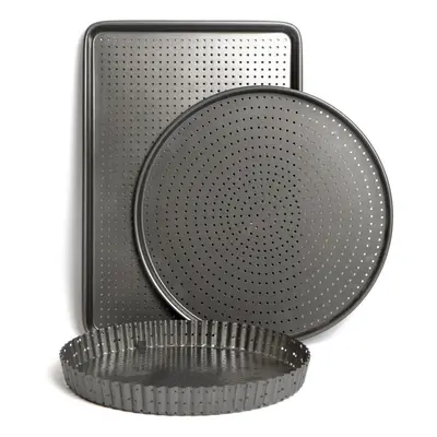 Crusty Bake Non-Stick Set, Includes Quiche Tin, Pizza and Baking Tray