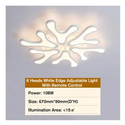 (Type K:Â heads stepless dimming light white shell) LED Modern Ceiling Light For Living Dining R