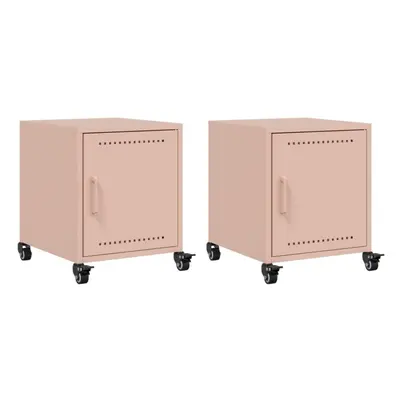 (pink, pcs) vidaXL Bedside Cabinets Nightstand Bed Table Bed Cabinet pcs Pink Steel