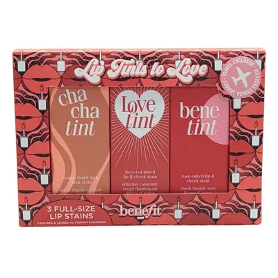 BeneFit Cosmetics Lip Stain Set 6ml x Cha Cha Tint, Love Tint, Rose tint