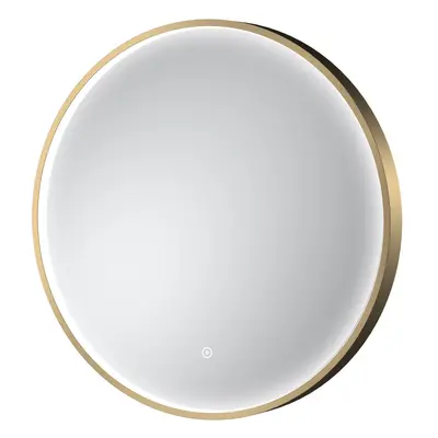 Contemporary Round Inset Framed LED Touch Sensor Mirror - 600mm - Brushed Brass - Balterley