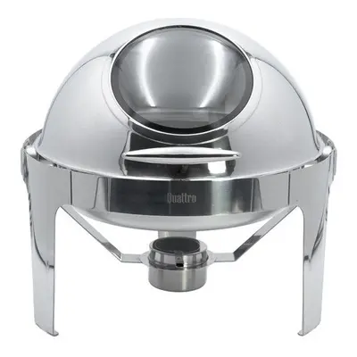 Quattro Round Roll Top Chafing Dish With Glass Window Litre Capacity