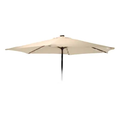 (White ) Metal Sun Shade Parasol Umbrella With Solar Lights