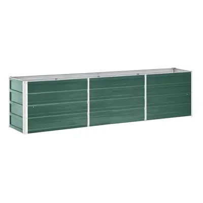 vidaXL Garden Raised Bed 240x40x45cm Galvanised Steel Green Patio Planter Pot