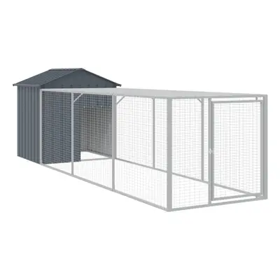 vidaXL Chicken Cage Farm Chicken Coop with Run Anthracite Galvanised Steel