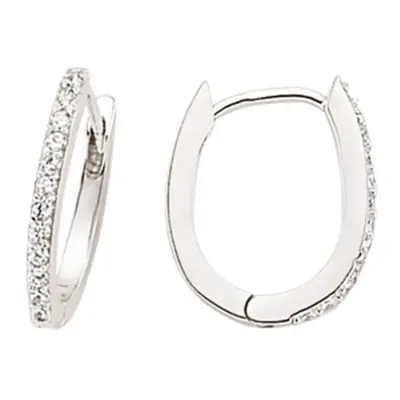 Jewelco London Ladies Sterling Silver Cubic Zirconia Huggie Hoop Earrings _DELETE_mm - GVE405