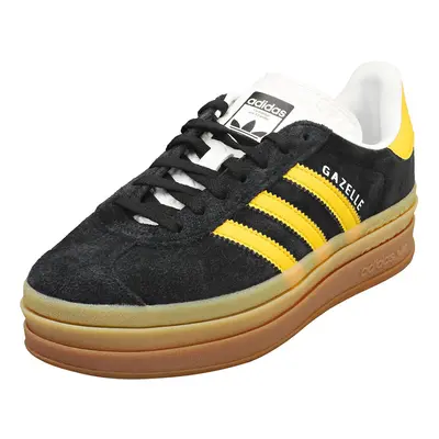 (4.5) adidas Gazelle Bold W Womens Fashion Trainers in Black Gold