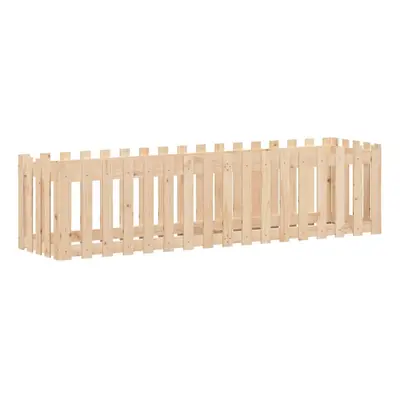 (natural pine, x x cm) vidaXL Garden Raised Bed with Fence Design Outdoor Planter Solid Wood Pin