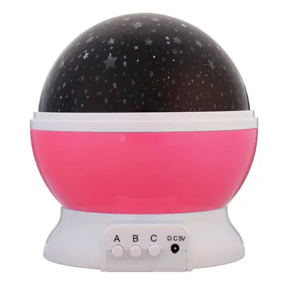 (Pink) Automatic Rotating Starry Sky Projection Lamp Star Moon Colorful Diamond Starlight Projec