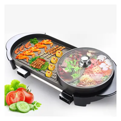 Larger in 220V Electric Hot Pot Oven Smokeless Barbecue Machine Pot