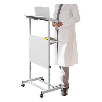 VEVOR Podium Lectern Presentation Lectern Height Adjustment Podium Stand White