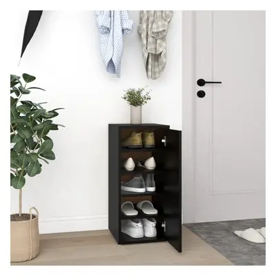 vidaXL Shoe Cabinet Black Chipboard Household Shoe Storage Shelf Rack Set