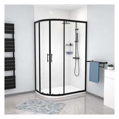 Nes Home x 800mm Quadrant Corner Shower Enclosure Black