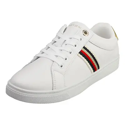 (6.5) Tommy Hilfiger Corporate Webbing Sneaker Womens Casual Trainers in White