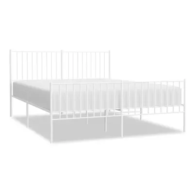 (160 x cm, with headboard & footboard) vidaXL Metal Bed Frame Bedroom Bedstead Bed Base Mattress