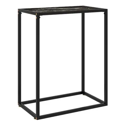 Console Table Black 60x35x75 cm Tempered Glass