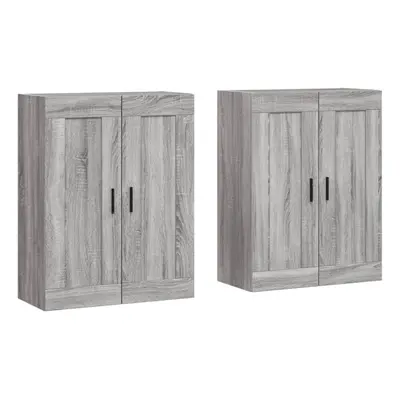 vidaXL Wall Mounted Cabinets Side Cabinet pcs Grey Sonoma Engineered Wood