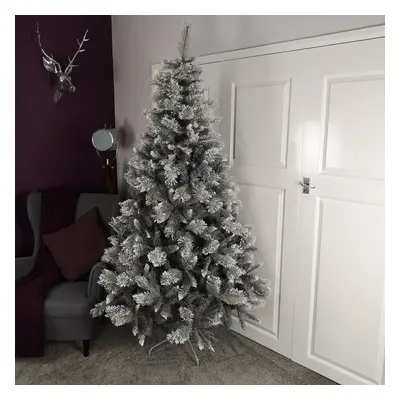 7ft (210cm) Premier Snow Fir Grey PVC Christmas Tree with Cashmere Tips