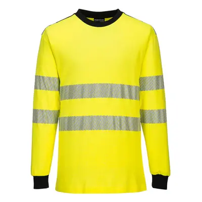 (Yellow/Black, S) Portwest WX3 Flame Resistant Hi-Vis T-Shirt