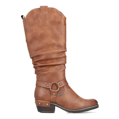 (7.5 (Adults')) | Zimt Brown | Water Resistant | Women's Long Leg Western Style Boots