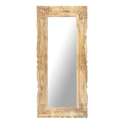 vidaXL Mirror Solid Mango Wood Wooden Makeup Wall-mounted Mirror Home Decor