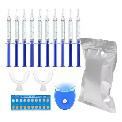 (10 gel Whitening) Teeth Whitening 44% Peroxide Dental Bleaching System Oral Gel Kit Tooth