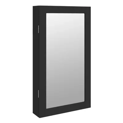 (black) vidaXL Mirror Jewellery Cabinet Mirror Armoire with LED Lights Wall Mounted