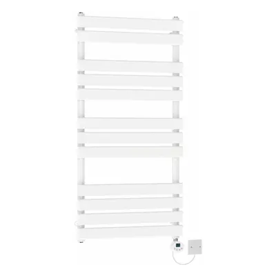 (1200x600mm) NRG Pre-Filled Electric Heated Towel Rail Thermostatic Radiator Bathroom Flat Ladde