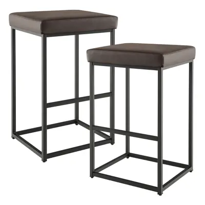 Set of Bar Stools Dining Counter Height Chair Modern Upholstered Pub Stools