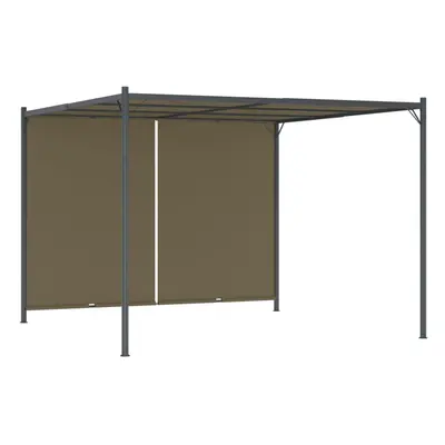 vidaXL Garden Pergola with Retractable Roof Taupe g/mÂ² Outdoor Gazebo