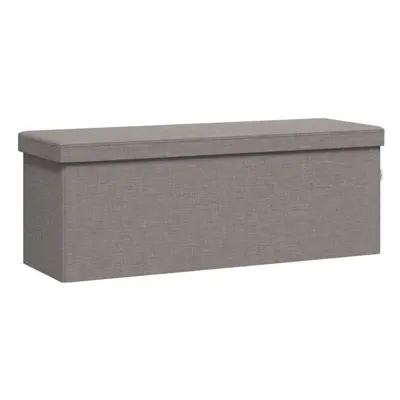 (light grey) vidaXL Storage Bench Foldable Foldable Bench Box Hallway Shoe Bench Faux Linen