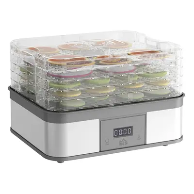 HOMCOM Tier Food Dehydrator, 245W for Drying Fruit, Meat, Vegetable, Grey