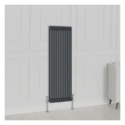 (1500x560mm-2 Column, Anthracite) NRG Traditional Radiator Horizontal Vertical Cast Iron Style D