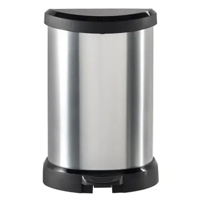 (15L) Curver Pedal Bin Deco D-Shape Silver Trash Waste Container Rubbish Bin 15/40L